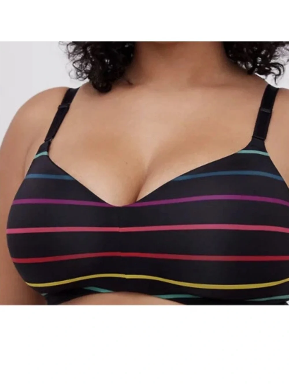 Torrid Rainbow Stripe Lightly Lined Wire-Free Bra 38DDD – Everyday Comfort